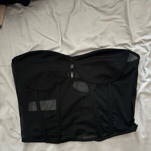Black Strapless Bustier Top